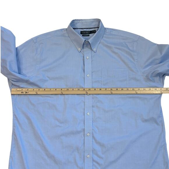 Lauren Ralph Lauren Dress Shirt Mens 18 Blue Classic Fit Stretch Long Sleeve - Picture 8 of 9